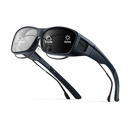 Bloomoak Fit über Brille, über Brille, 100% UV-Schutz Blendfreie...