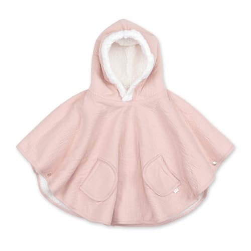 BEMINI - Poncho de voyage 9-36m - Pady tetra jersey + teddy - Rose blush