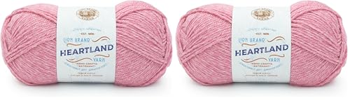 Image of Lion Brand Yarn Heartland Yarn for Crocheting, Knitting, and Weaving, Multicolor Yarn, 2-Pack, Lassen Volcanic