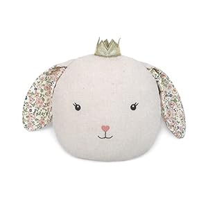 MON AMI Faith Bunny Accent Décor Pillow 12×11”, Plush RABIT Cuddle Cushion, Decorative Throw Pillow for Child’s Nursery, Bed/Couch, Cute Room Décor