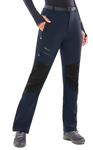 Ewedoos Snow Pants Womens Ski Pants Waterproof Insulate Softshell Fleece Lined Winter Hiking Snowboard Zipper Bottom Leg