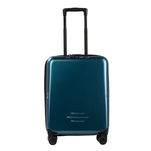 Rendcqin Maleta Cabina ABS con Ruedas Giratorias 360°, Plegable Equipaje de Mano con Cerradura, Asa Telescópica y Interior Organizado (Azul Oscuro)