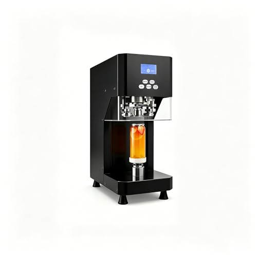 Commercial Automatic Can Sealer Machine with Stronger Motor, Electric Canning Machine for Aluminum & Plastic Beverage Cans, Height Adjustable Soda Can Sealer for Small Business & Home Use (black)