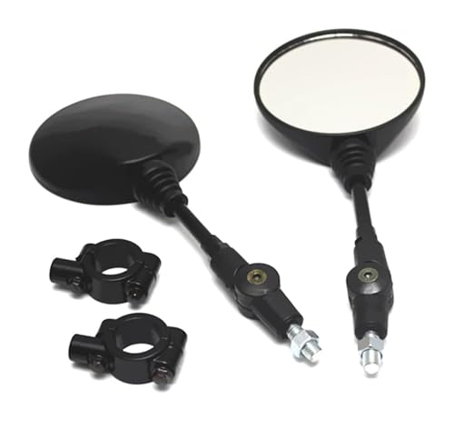 Espejos laterales plegables para moto con base lateral y visión redonda nítida 5