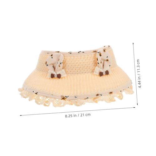 Girl Summer Sun Hat Rabbit Ear Visor Cap with Wide Brim Breathable Boy Girl Sun Protection for Outdoor Activities and Beach Trips Beige2