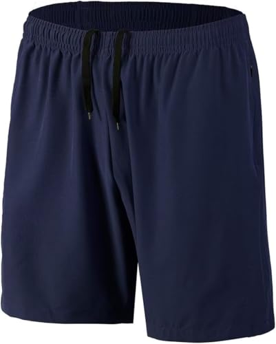 HMIYA Herren Sport Shorts Schnell Trocknend Kurze Hosen mit Reißverschlusstaschen