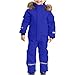 Boys Girls One-Piece Snowsuits Zip Up Puffer Waterproof Hooded Ski Suits Teen Fashion Winter Warm (Blue, 14-15 Years)