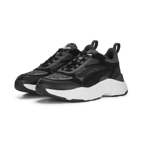 PUMA PUMA Women's Cassia Laser Cut Sneaker, Puma Black Puma Black Strong Gray, 7.5 UK