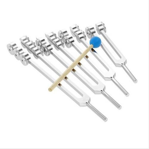 4 piezas Set Diapasones 32/48/64/128 Hz diapasón terapéutico con martillo para prueba del sistema nervioso terapia de curación de sonido cuidado de la salud