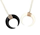 Double Horn Necklace, Moon Necklace, Tusk Necklace - Large - in 14K Gold fill, 925 Sterling Silver o
