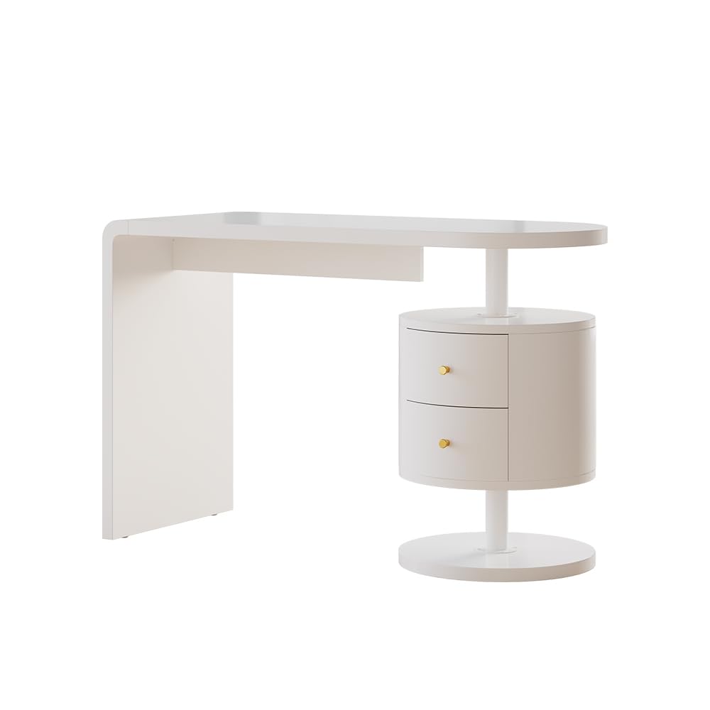 Vicco Schreibtisch Lara – Weiß Hochglanz, 120 x 50 cm, mit 2 Schubladen