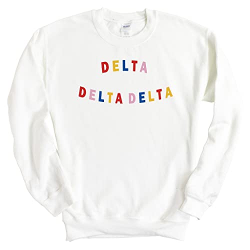 Delta Delta Delta Sweatshirt | Tri Delta Circular Colorful Crewneck Sweatshirt | Delta Delta Delta Sorority Gift Idea