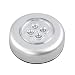 Produktbild BFBH 4 LED-Steuerung-Nachtlicht-Lampen-Runde unter Schrank Schrank Push-Stick-On-Lampe Home Küche Schlafzimmer Autos Verwenden(Silber)