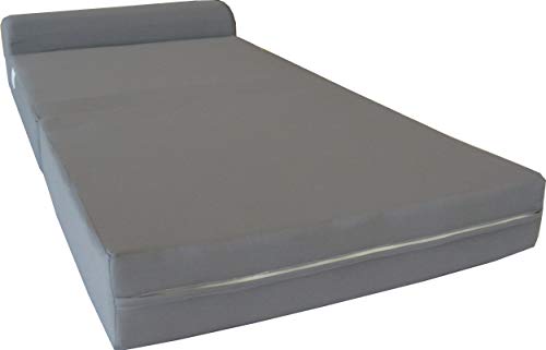 D&D Futon Furniture Gray Sleeper Chair Folding Foam Bed, Studio Guest Beds, Sofa, High Density Foam 1.8 Lbs. (6 X 32 X 70) #TOP1