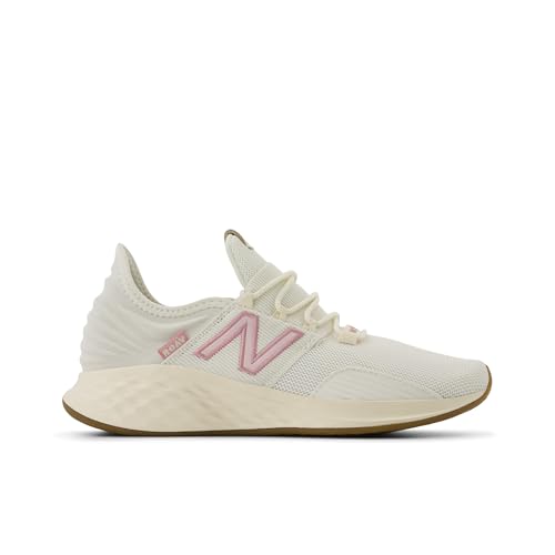New Balance Fresh Foam Roav V1 Lace-Up Running Shoe, Sea Salt/Pink Taffy/Rose Sugar, 6 Wide US Unisex Big_Kid2