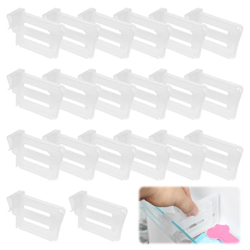 KATIMI 20 Stück Kühlschrank Seitentür, Aufbewahrungsteiler Organizer, Aufsteckbarer Kühlschrank-Flaschenhalterr, Trenner KüHlschrank, Einstellbare Lagerregal für refrigerator -Trennwand