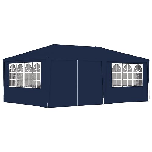 Gecheer Gazebo Professionale con Pareti 4x6 m Blu 90 g/m²,Gazebo da Esterno,Parasole,Gazebo Pergola con Telo,Padiglione da Giardino,Tenda per Feste,Gazebo per Barbecue,A48528