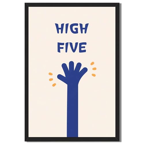 High Five Motivational Poster Canvas Wall Art Modern Minimalist Hand