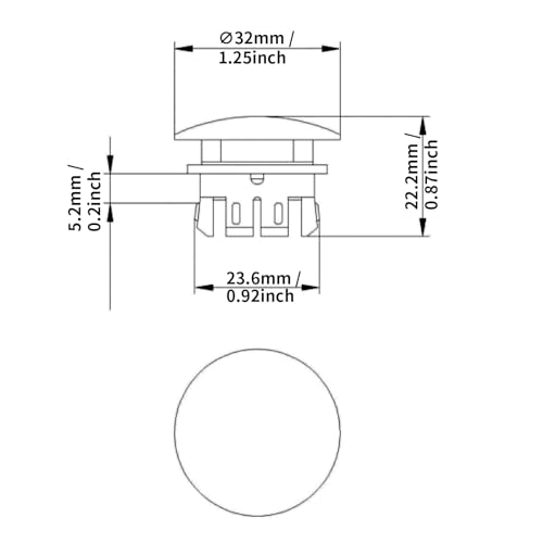 MroMax 3-tlg. Überlaufabdeckung Für Waschbecken – Chromfarben, Aus Kupfer/Kunststoff, Für 23-25 Mm Löcher