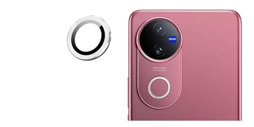Image of imluckies Camera Ring Lens Protector (Aluminum with Tempered Glass) Compatible for Vivo V50 - Silver (Pack of 1 rings)
