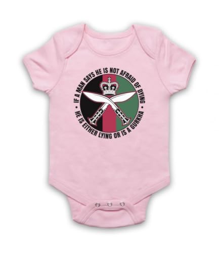 My Icon Art & Clothing Gurkha Regiment Sam Body Bébé, Rose Clair, 3-6 mois | Gurkha Regiment Sam Manekshaw Army Quote, Body bébé manches courtes unisexe