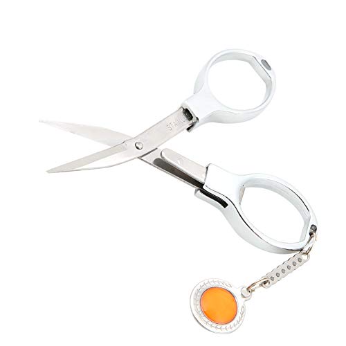 Generic Llavero De Tijeras Plegables De Acero Inoxidable Portátil para Arte De Decoración Colgante - Plata De 9,5 * 5 Cm