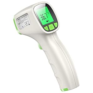 Jumper FR202 Contactloze hoofdthermometer – Infrarood koortthermometer digitaal met onmiddellijke meting, Koortsalarm…