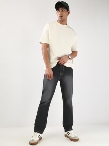 Image of Urbano Fashion Men's Straight Fit Washed Jeans Stretchable