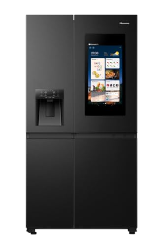 Hisense RS9P628GPFE Kühl-Gefrierkombination/Freistehend/ 614L/ 38dB/ EEK: E/ConnectLife Hub/Eis- und Wasserspender/Antibakterieller Schutz/Message Board/Große Kapazität/BxHxT: 91 × 179 × 73cm