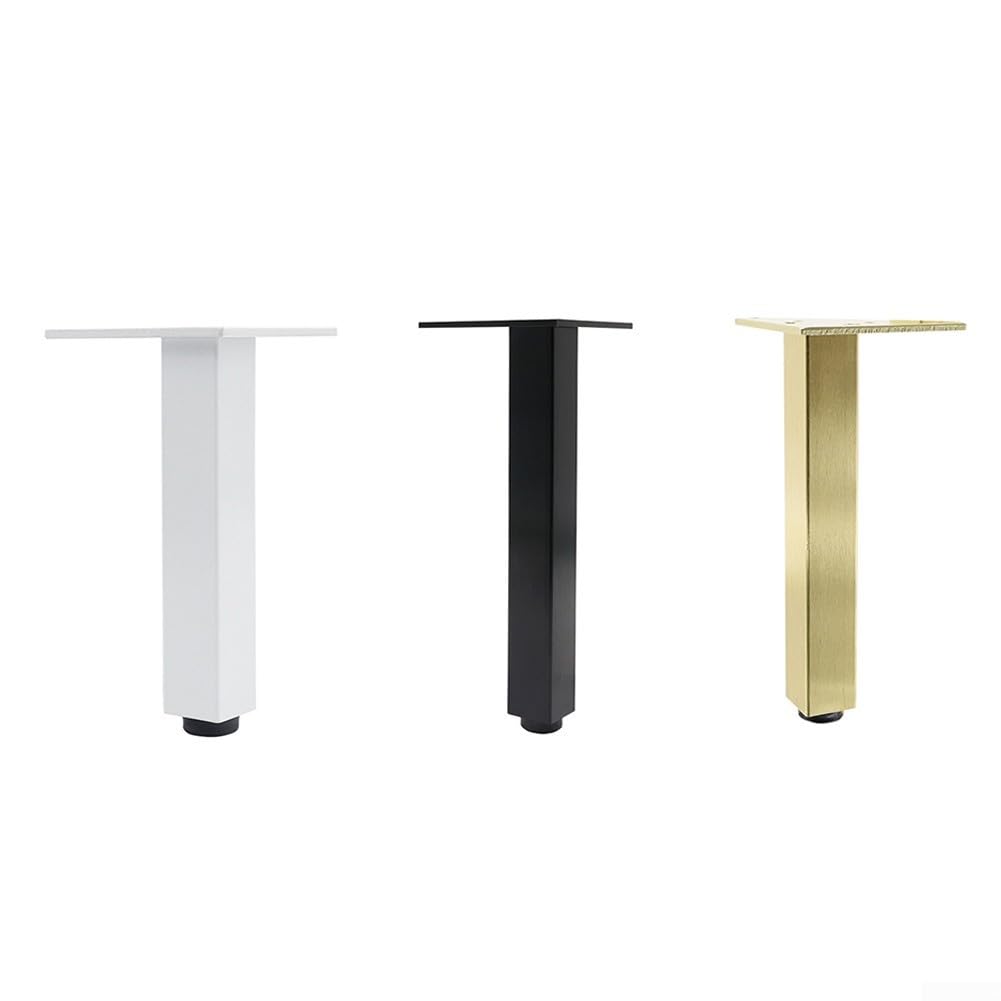Gambe per Tavolo in Acciaio 4 Regolabili Nero Gambe per Tavolo(20cm 157 White*4)