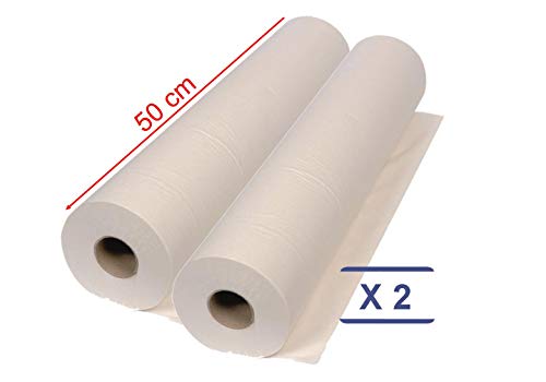 déliktess® - Draps d'examen ouate 50 cm - 2 rouleaux - 2 plis -prédécoupés 38 cm Cover