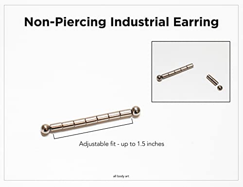 Non-Piercing Fake Adjustable Magnetic Faux Industrial Piercing Earring (35Mm(Adjustable)) #TOP2
