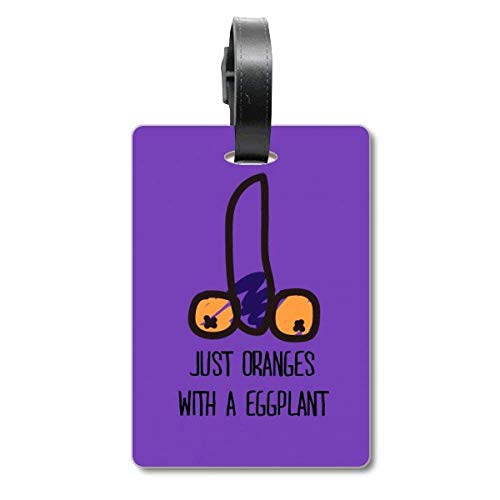 Étiquette de valise aubergine Just Oranges robuste et élégante