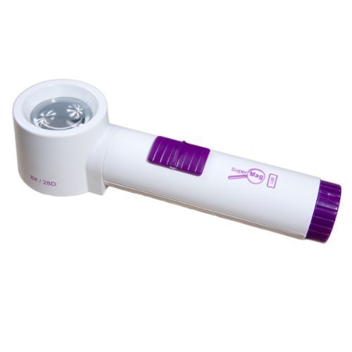 MAGNIFYING AIDS 8X LED Illuminated Hand Held Stand Magnifier 1.4 Inch Lens | Handheld & Stand Use, 1.4" Aspheric Lens, Bright LED Illumination, Optical Grade Lens