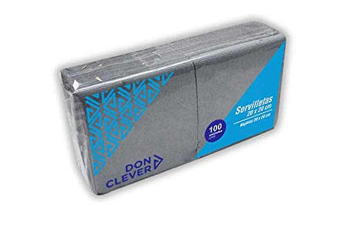 SERVILLETA 20X20 GRIS/CAJA ECONOMICA 32 PAQUETES / 2 CAPAS/DON CLEVER/PARA CASA, BAR, RESTAURANTE