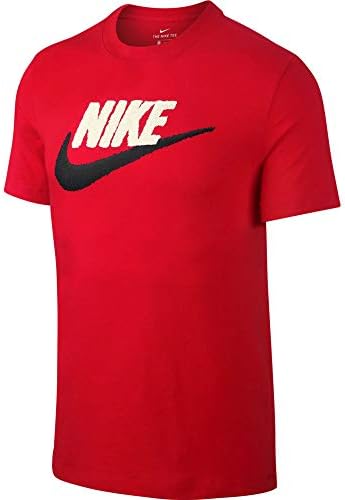 Nike Sportswear Men's T-Shirt, Crew Neck Shirts for Men with Swoosh, University Red/Sail/Black, L