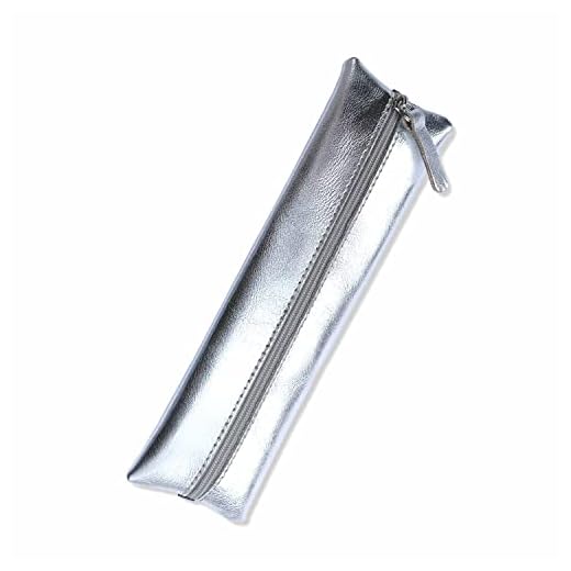 SinnWunder® echt Leder Feder-Mäppchen, Stifte-Etui mit Gummiband für Ringplaner oder Bullet-Journal - Silber