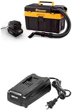 Bundle of Vacmaster Professional 4-Gallon 24V MAX Cordless Wet/Dry Vac- DVTB244 0201 + MX24V Battery Charger – 24LFC14-ETL
