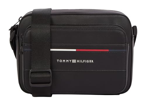 Tommy Hilfiger Herren Crossbody Bag Tasche Foundation Reporter mit Logo, Schwarz (Black), Einheitsgröße