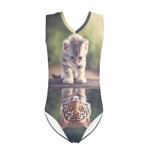 Image of Girls Bathing Suit Size 3-14 Swimsuits for Girls One-Piece Swimwear Summer V-Neck Sleeveless