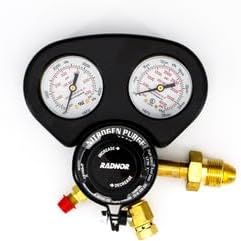 RADNOR Industrial Medium Duty Nitrogen Gas Regulator – Dual-Stage Adjustable Regulator for TIG/MIG Welding & Industrial Gas Control – Precision Pressure Flow Control
