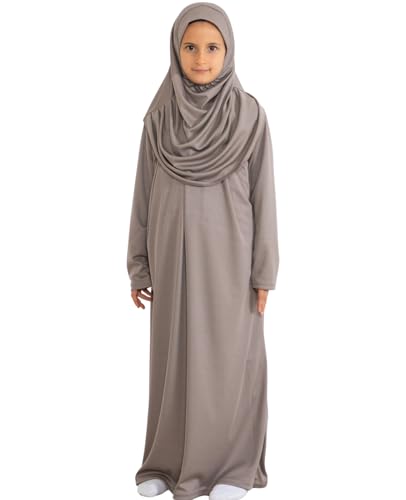 Abaya à manches longues avec hijab et vêtements islamiques fille