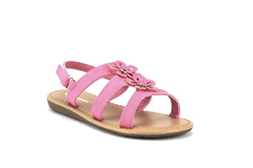 Ositos toddler girls sez-07i gladiator caged flower sandals, fuch…