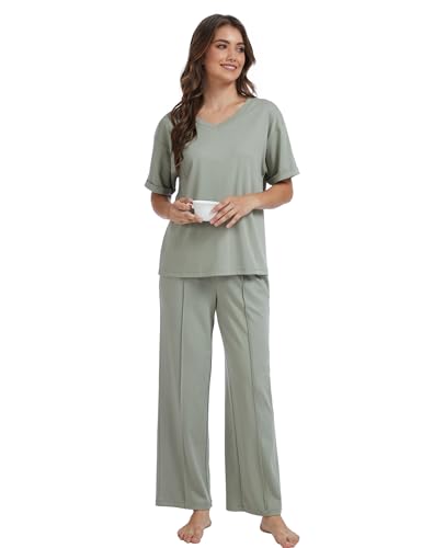 GYS Bamboo Viscose 2 Piece Outfits for Women Spring Summer