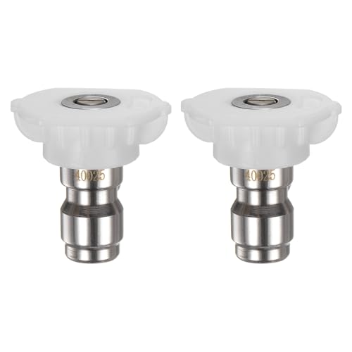M METERXITY 2 Pcs Embouts de Buse de Pulvérisation pour Nettoyeur Haute Pression, 40 Degré 1/4 Rapide Connecteur Acier Inoxydable Buse à Jet pour Nettoyeur [1mm Orifice]