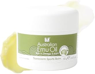 Y Not Natural Transwarm Sports Balm with Pure Emu Oil, Vitamins A, D, E, F & K2, Omega 3 6 9, & Tea Tree Oil Essential Oils - 50g Rub for Joint, Back, Muscle Stiffness & Soothing Itch Relief