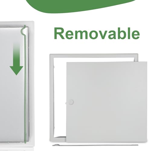 EFUTURETIME Revisionsklappe 40x40 cm Trockenbau Wartungsklappe Metall Weiß, Revisionstür Stahlblech Vierkantverschluss mit 2 Schlüssel, Revisionsluke für Loft, Bad, Küche, Lager