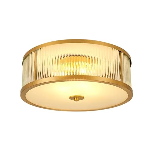 Plafonnier LED rond minimaliste en cuivre pour salon et salle à manger