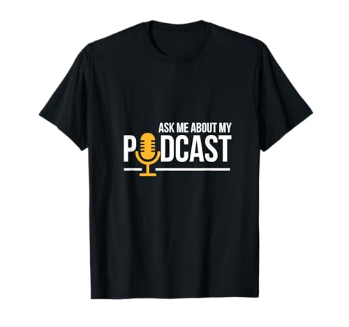 Ask Me About My Podcast T-Shirt Women's Black Small