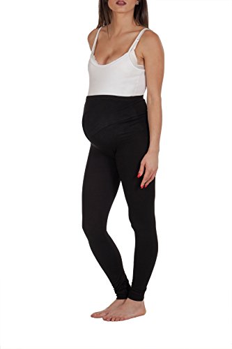Premamy - Leggings pour maternité, modèle conformez, Coton Stretch Deux Sens, pré-Post Partum - Nero - IV (M) Cover